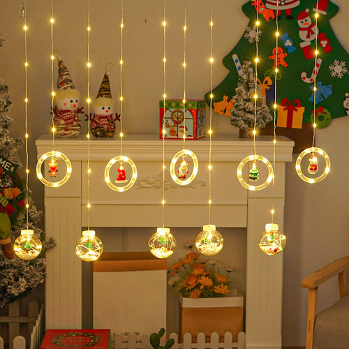2 Para Valla De Jardín, Luces Led Impermeables. Papa Noel
