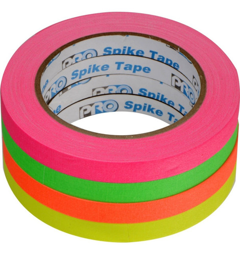 Cinta Gaffer Tape Fluorescente 1/2in 4 Pack