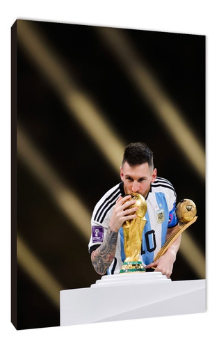 Cuadro Campeón Mundial Qatar 2022 Messi Varios Mod 40x60 2