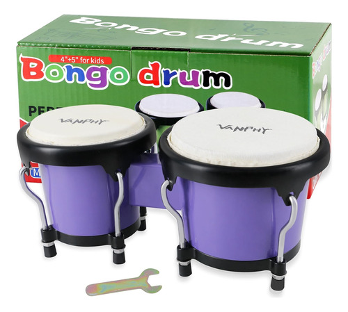 Juego De Bongo De 4 '' Y 5 '' Principiantes De Niños Y...