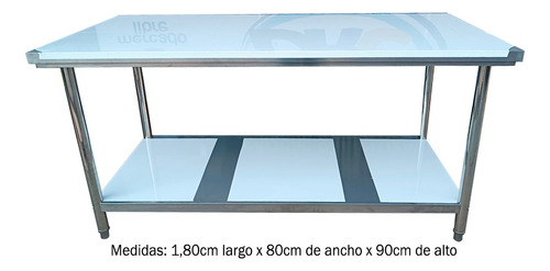 Meson Mesa Acero Inoxidable 1.80cm X 80cm X 90cm