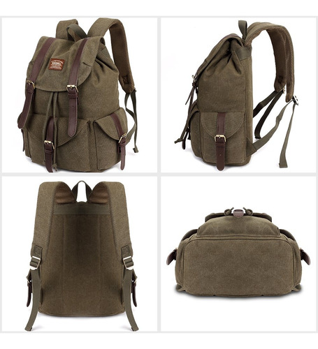Mochila De Lona Vintage Kaukko Para Viajes Al Aire Libre