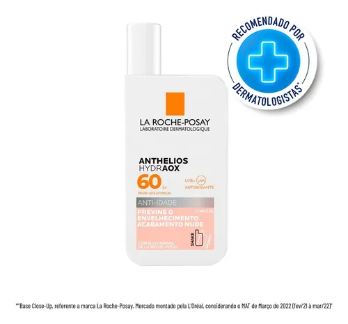 Protetor Solar Facial Fluido Com Cor Anthelios Hydraox Fps60