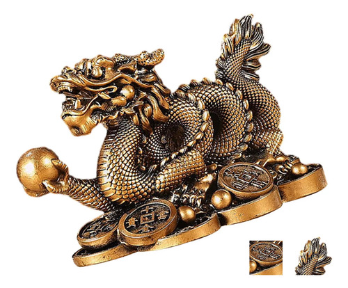 Figura De Dragón De Año Nuevo Chino Tallada En Resina-1pcs