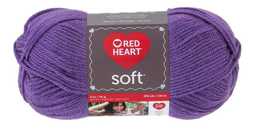 Estambre Acrílico Suave Liso Soft Yarn Red Heart Coats Color Lavender 3720