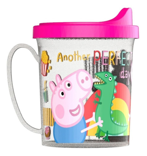 Jarro Con Tapa Tomadora Peppa Pig Plastica Licencia Oficial 