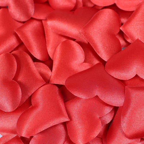 (red) - 500 Pcs Heart Shape Petals Wedding Valentines Decora