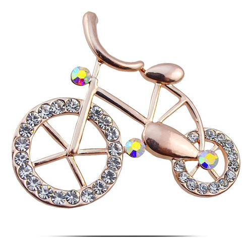 Broche Prendedor Bicicleta Con Cristales Zirconia