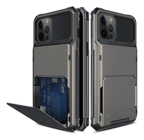 Carcasa Para iPhone 15, 15 Pro, 15 Pro Max, Tarjetero Wallet