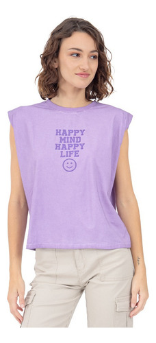 Playera Medio Hombro Estampada Para Mujer Forever 21