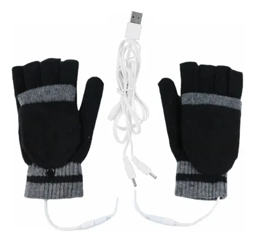 Guantes Calefactables USB Con Doble Cara Caliente, Suaves Y Táctiles Para Tejer Y Escribir