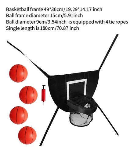 Juego De Accesorios De Aro De Baloncesto De Trampolín Con 3