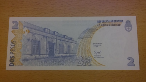 Billete De 2 Pesos Convertibles Bottero 3209 Sin Circular