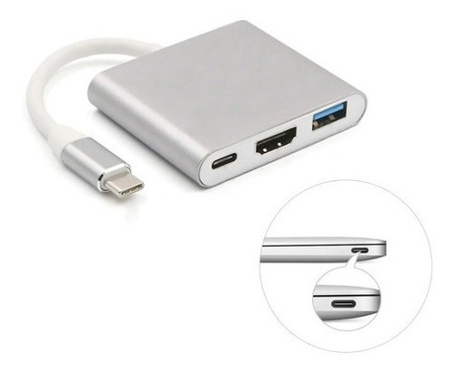 Adaptador Tipo C Para Hdmi 4k Usb 3.0 Hub Macbook Air P