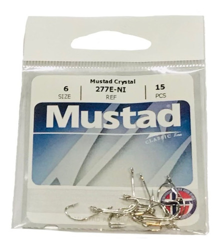 Anzuelos Mustad Crystal Pejerrey 277e-ni Nº 6 Ex 277f