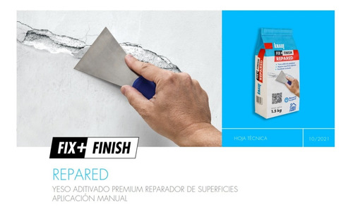 Imagen 3 de 4 de Fix+finish Repared Knauf 1,5kg Repara Superficie Dañada