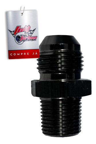 Niple Adaptador Npt 1/8  Para Macho Cônico 6an - Preto