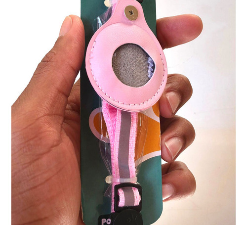 Coleira Pet Compatível Airteg Rastreador E Localizador Vo6 Cor Rosa