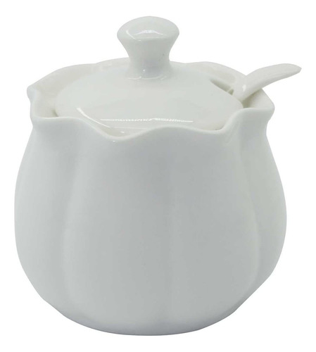 Azucarero De Porcelana Kitchenexus, Blanco, 260 Gr, Vintage