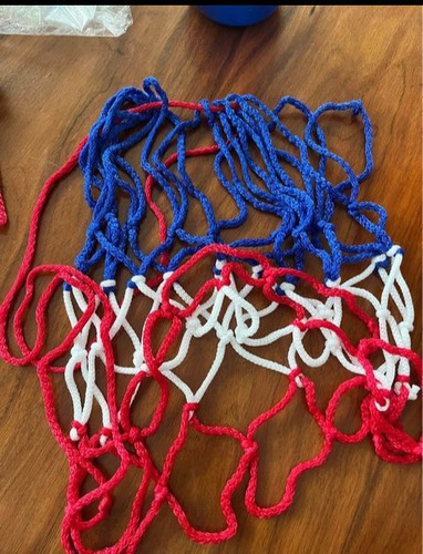 Red Para Aro De Basquetbol En Hilo Macramé Tricolor 11nudos