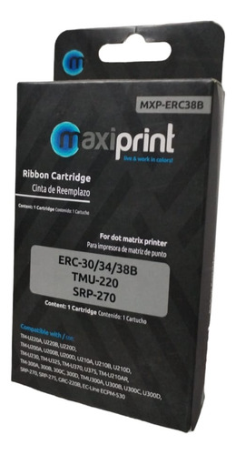 Cinta Maxiprint Compatible Con Epson Erc-30/34/38  Tmu-220