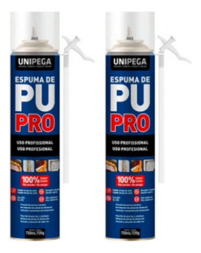 Espuma Poliuretano Expansivo 750 Ml - 2 Unidades