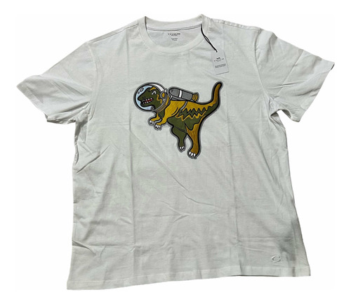 Playera Blanca Coach Con Estampado De Dinosaurio