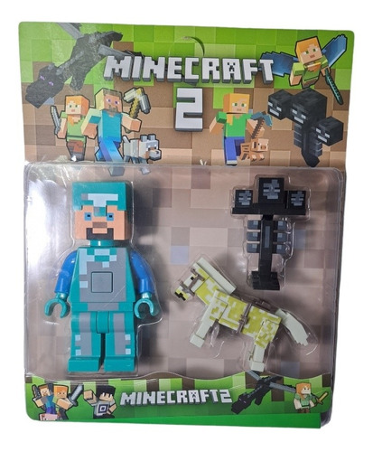 Set De 3 Figuras De Minecraft Articuladas 15cm