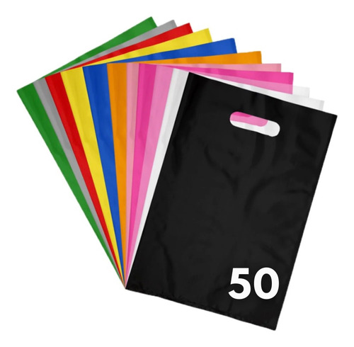 50 Sacolas Plásticas 35x25 Alça Para Loja Roupa Marca Logo 