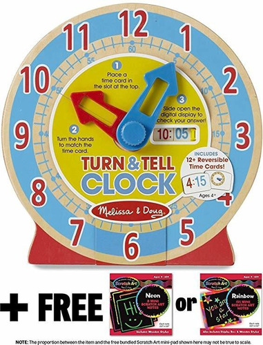 Girar & Tell Reloj + 1 Melissa & Doug Arañazos Arte Mini-pad