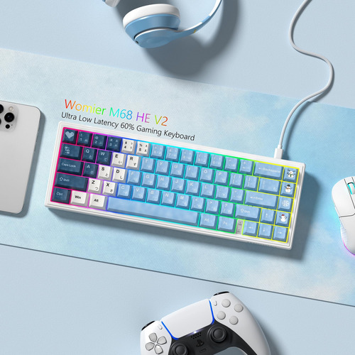 Teclado Womier M68 He V2 Rapid Trigger 60% Con Teclas Pbt