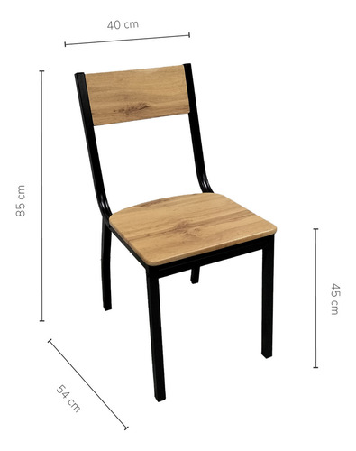 Set Comedor Top Living Mesa Rectangular 110cm Y 4 Sillas Color Café Y Negro