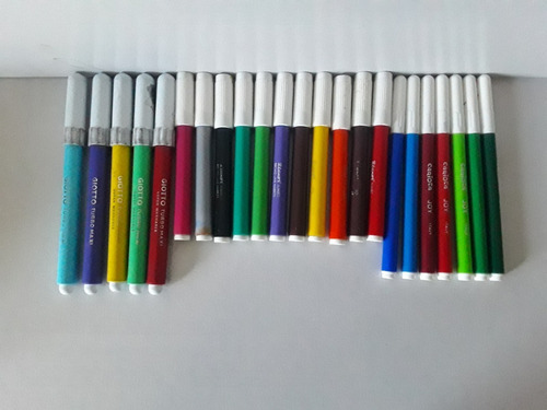 Imagen 4 de 4 de Lote Colores Fibra Marcadores Artículos Escolares Manualidad