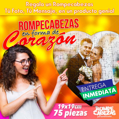 Imagen 2 de 7 de Regalo Personalizado Rompecabezas Foto Adorno Recuerdo