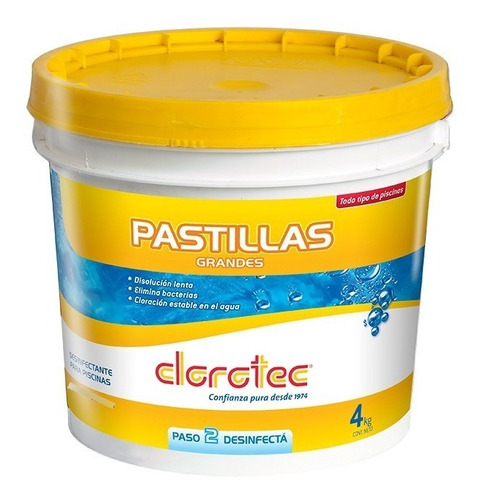 Imagen 1 de 5 de Pastillas 200 Grs X 4 Kg Clorotec Disolución Lenta.