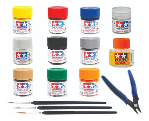 Set Pinturas Tamiya Colores Y Accesorios Modelismo Hobby