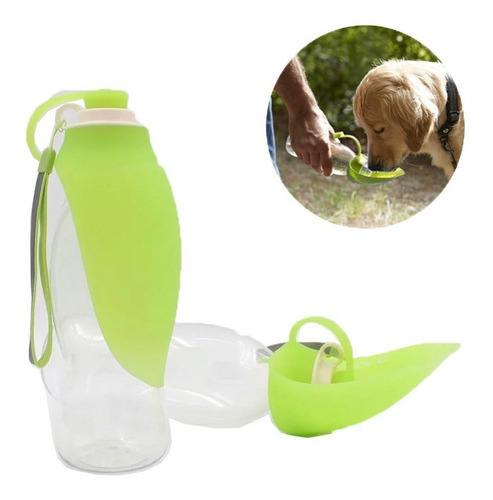 Botella De Agua Portátil Para Mascotas Fácil De Beber Color Verde