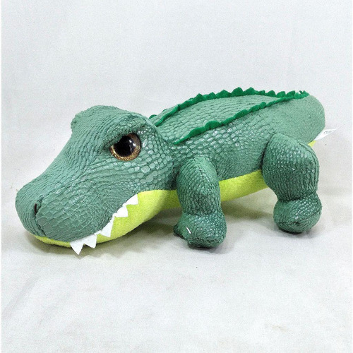 Crocodilo De Pelúcia Verde Com 36 Cm Comprimento Jacaré Cor Preto