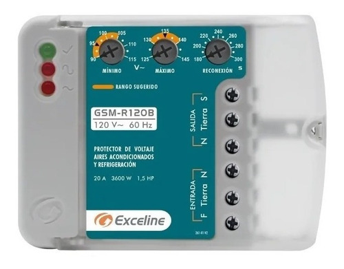 Protector De Voltaje Exceline Aire Acondicionado 120 Vac Gs