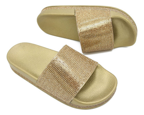 Zapatillas Estilo Diamantes De Imitación Y Sandalias De Suel