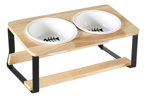 Cuencos S Para Gatos, Perros, Soporte De BambĂș De Pescado