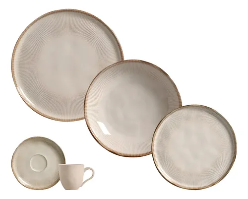 Aparelho de Jantar 30 Peças Bio Raio Porto Brasil - Cerâmica