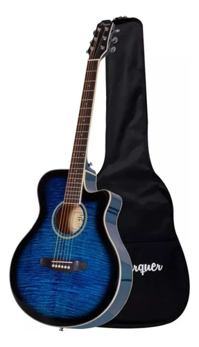 Guitarra Acústica Parquer Master Gac209tbbleq4 Para Diestros Azul Marina Laca