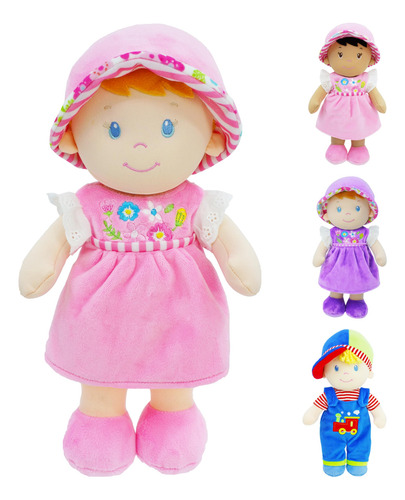 Boneca Macia De Pelúcia June Garden Emilia 30 Cm Por 1-3 Ano