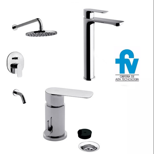 Fv Coty Baño Completo Lavatorio Alto Bide Ducha Combo Set