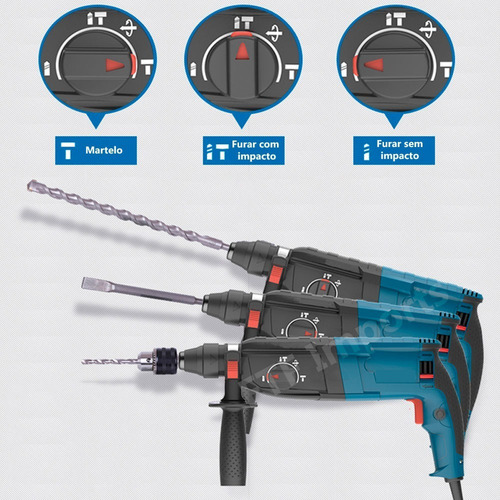 Furadeira De Impacto E Martelete Percutor Thaf Similar 11253 Cor Azul-turquesa Frequência 60 220v