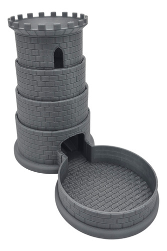 Torre De Dados Juego De Mesa Rol Medieval Tower Dice Plateado