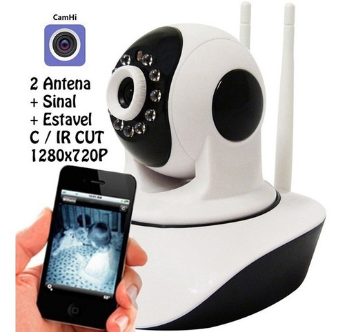 Camera Ip 1.3 Mp Noturna Wireless Alta Resolução Hd 720 P2p