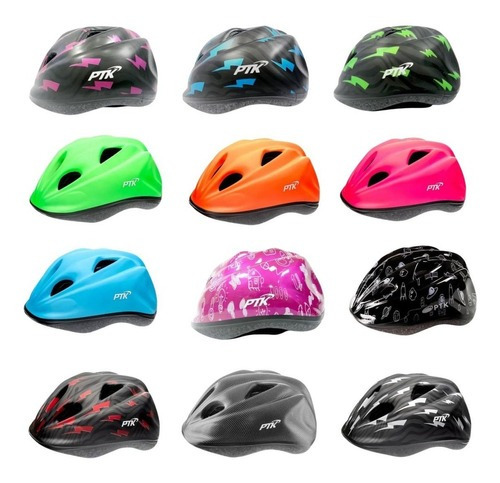 Capacete Infantil Preto E Rosa Criança Kids Regulagem Bike