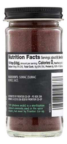Sumac - Sumagre Moído - 59gr. - Frontier
